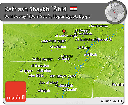 Physical Panoramic Map of Kafr Ash Shaykh `Ābid