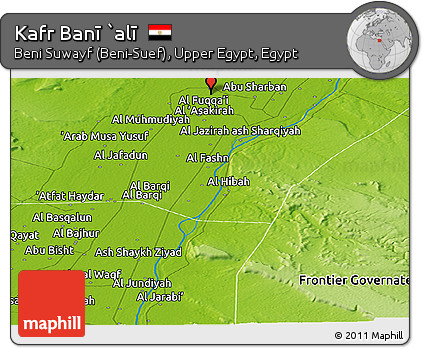 Physical Panoramic Map of Kafr Banī `alī