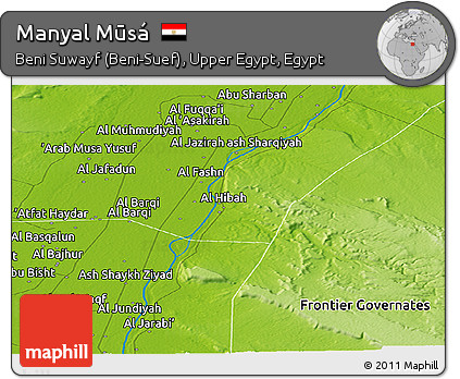 Physical Panoramic Map of Manyal Mūsá