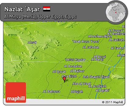 Physical Panoramic Map of Nazlat `Aşar