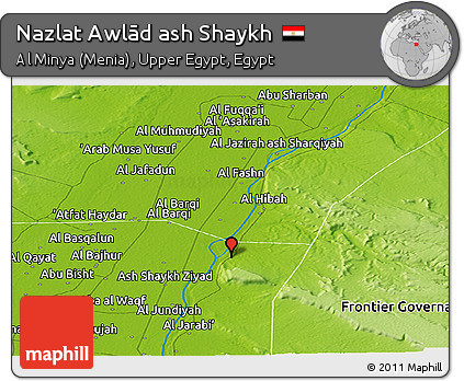 Physical Panoramic Map of Nazlat Awlād Ash Shaykh
