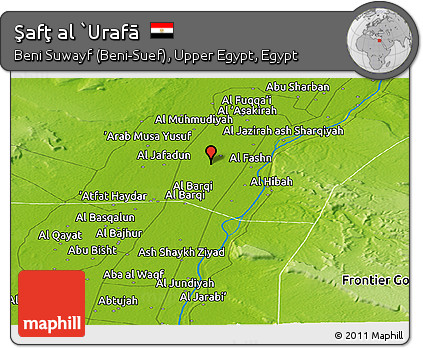 Physical Panoramic Map of Şafţ Al `Urafā