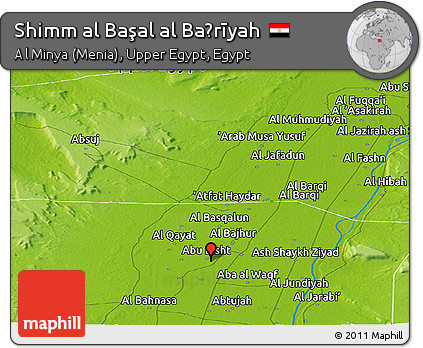 Physical Panoramic Map of Shimm Al Başal Al Baḩrīyah