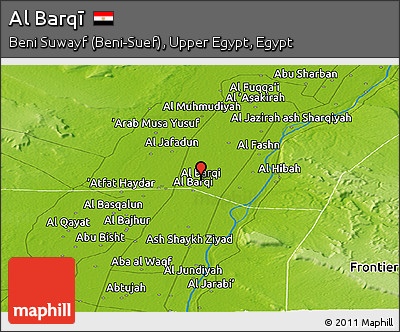 Physical Panoramic Map of Al Barqī