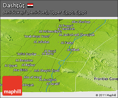 Physical Panoramic Map of Dashţūţ