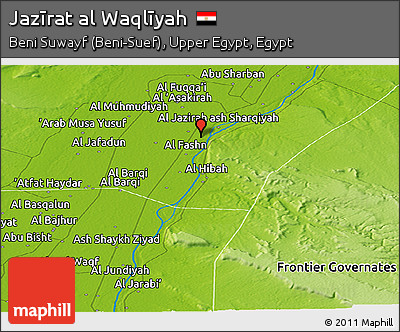 Physical Panoramic Map of Jazīrat Al Waqlīyah