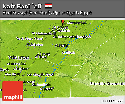 Physical Panoramic Map of Kafr Banī `alī