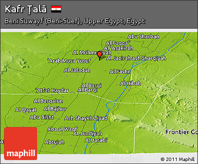 Physical Panoramic Map of Kafr Ţalā