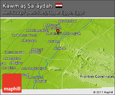 Physical Panoramic Map of Kawm Aş Şa`āydah
