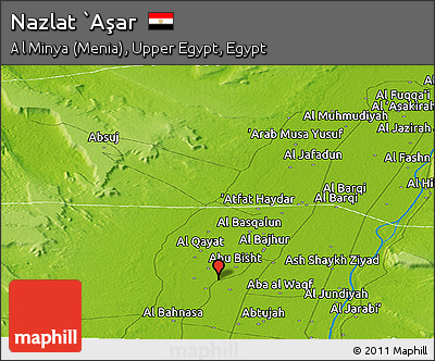 Physical Panoramic Map of Nazlat `Aşar