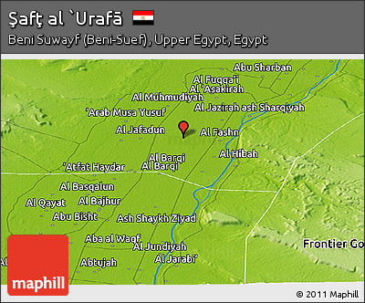 Physical Panoramic Map of Şafţ Al `Urafā