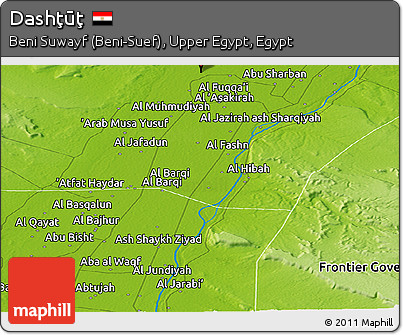 Physical Panoramic Map of Dashţūţ