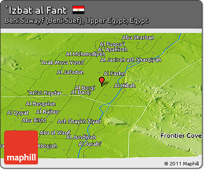 Physical Panoramic Map of `Izbat Al Fant