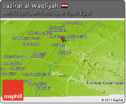 Physical Panoramic Map of Jazīrat Al Waqlīyah