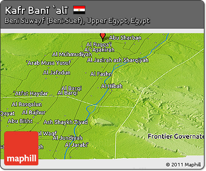 Physical Panoramic Map of Kafr Banī `alī