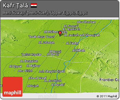 Physical Panoramic Map of Kafr Ţalā