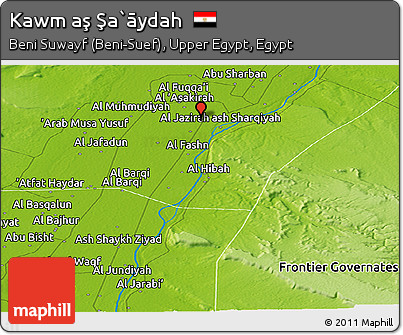 Physical Panoramic Map of Kawm Aş Şa`āydah