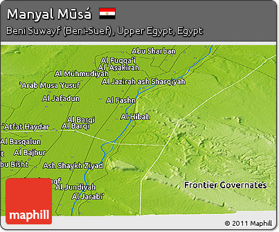 Physical Panoramic Map of Manyal Mūsá