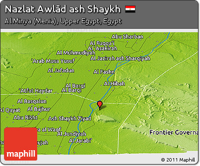 Physical Panoramic Map of Nazlat Awlād Ash Shaykh