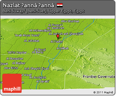 Physical Panoramic Map of Nazlat Ḩannā Ḩannā