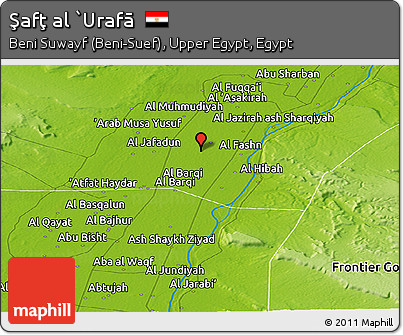 Physical Panoramic Map of Şafţ Al `Urafā