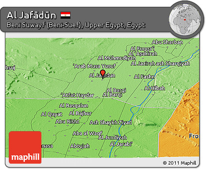 Political Panoramic Map of Al Jafādūn