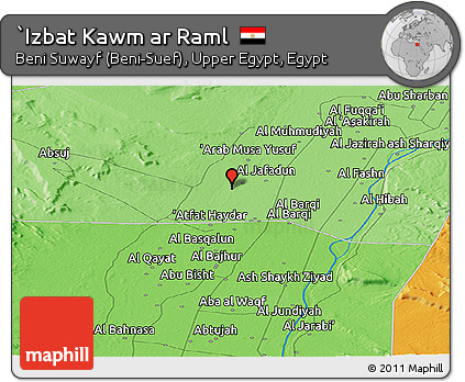 Political Panoramic Map of `Izbat Kawm Ar Raml