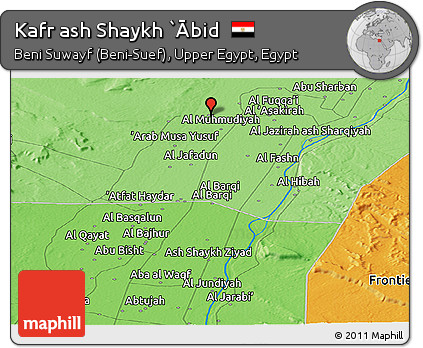 Political Panoramic Map of Kafr Ash Shaykh `Ābid