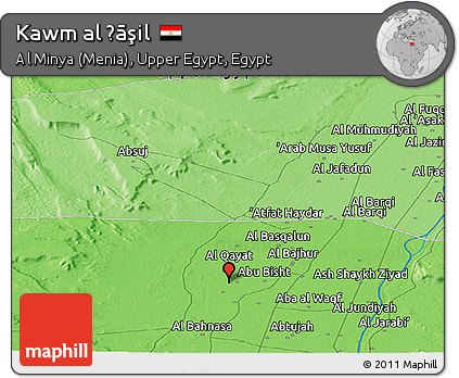 Political Panoramic Map of Kawm Al Ḩāşil