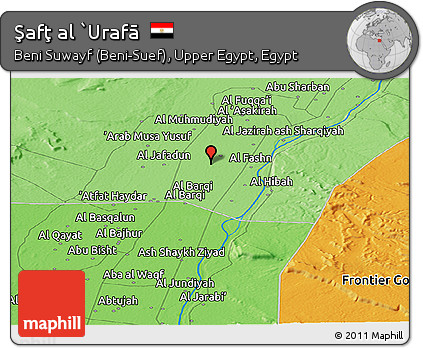 Political Panoramic Map of Şafţ Al `Urafā