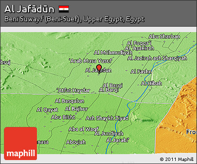 Political Panoramic Map of Al Jafādūn