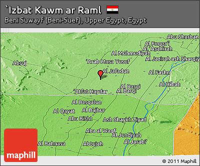 Political Panoramic Map of `Izbat Kawm Ar Raml