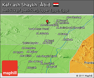 Political Panoramic Map of Kafr Ash Shaykh `Ābid
