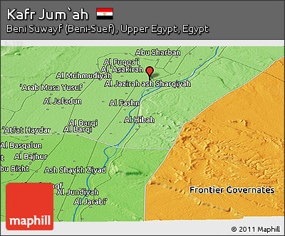 Political Panoramic Map of Kafr Jum`ah