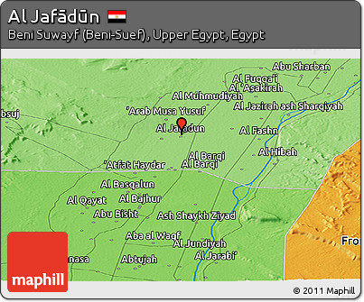 Political Panoramic Map of Al Jafādūn