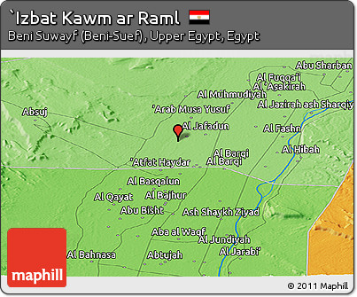 Political Panoramic Map of `Izbat Kawm Ar Raml