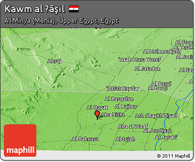 Political Panoramic Map of Kawm Al Ḩāşil