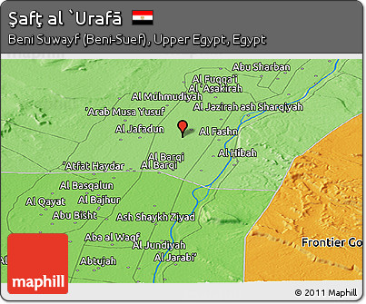 Political Panoramic Map of Şafţ Al `Urafā