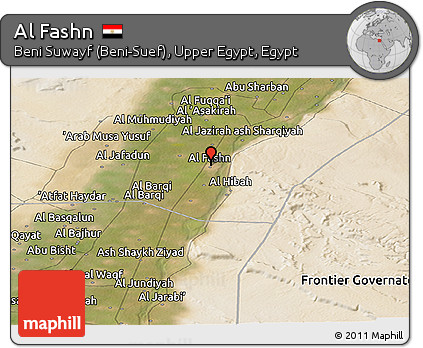 Satellite Panoramic Map of Al Fashn