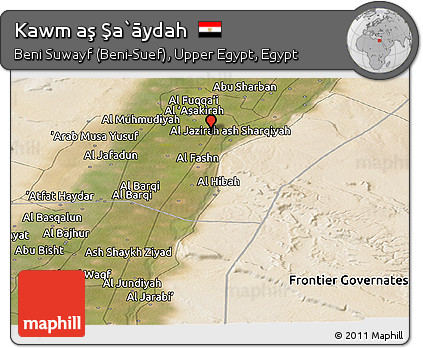 Satellite Panoramic Map of Kawm Aş Şa`āydah