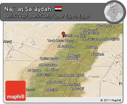 Satellite Panoramic Map of Naj` Aş Şa`āydah