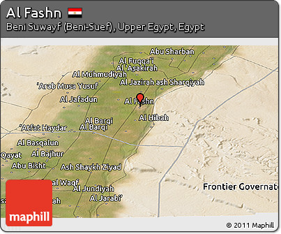 Satellite Panoramic Map of Al Fashn