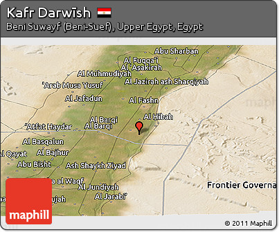 Satellite Panoramic Map of Kafr Darwīsh