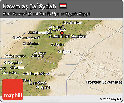 Satellite Panoramic Map of Kawm Aş Şa`āydah