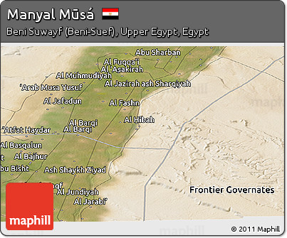Satellite Panoramic Map of Manyal Mūsá