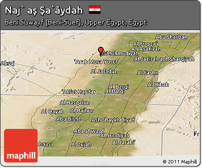 Satellite Panoramic Map of Naj` Aş Şa`āydah