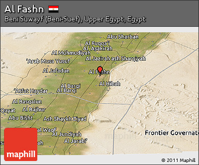 Satellite Panoramic Map of Al Fashn