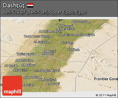 Satellite Panoramic Map of Dashţūţ