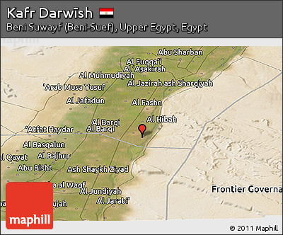 Satellite Panoramic Map of Kafr Darwīsh