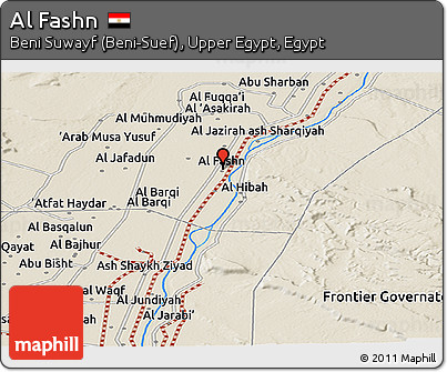 Shaded Relief Panoramic Map of Al Fashn